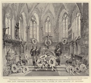 De overleden keizerin Frederick, de kist liggend in het koor in Cronberg door William T. Maud